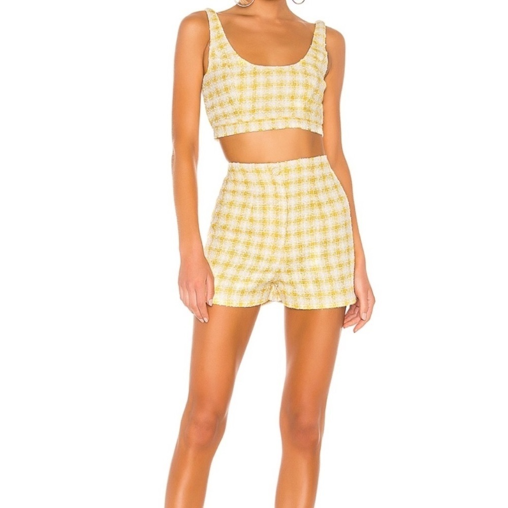 new NBD yellow tweed short two piece set!